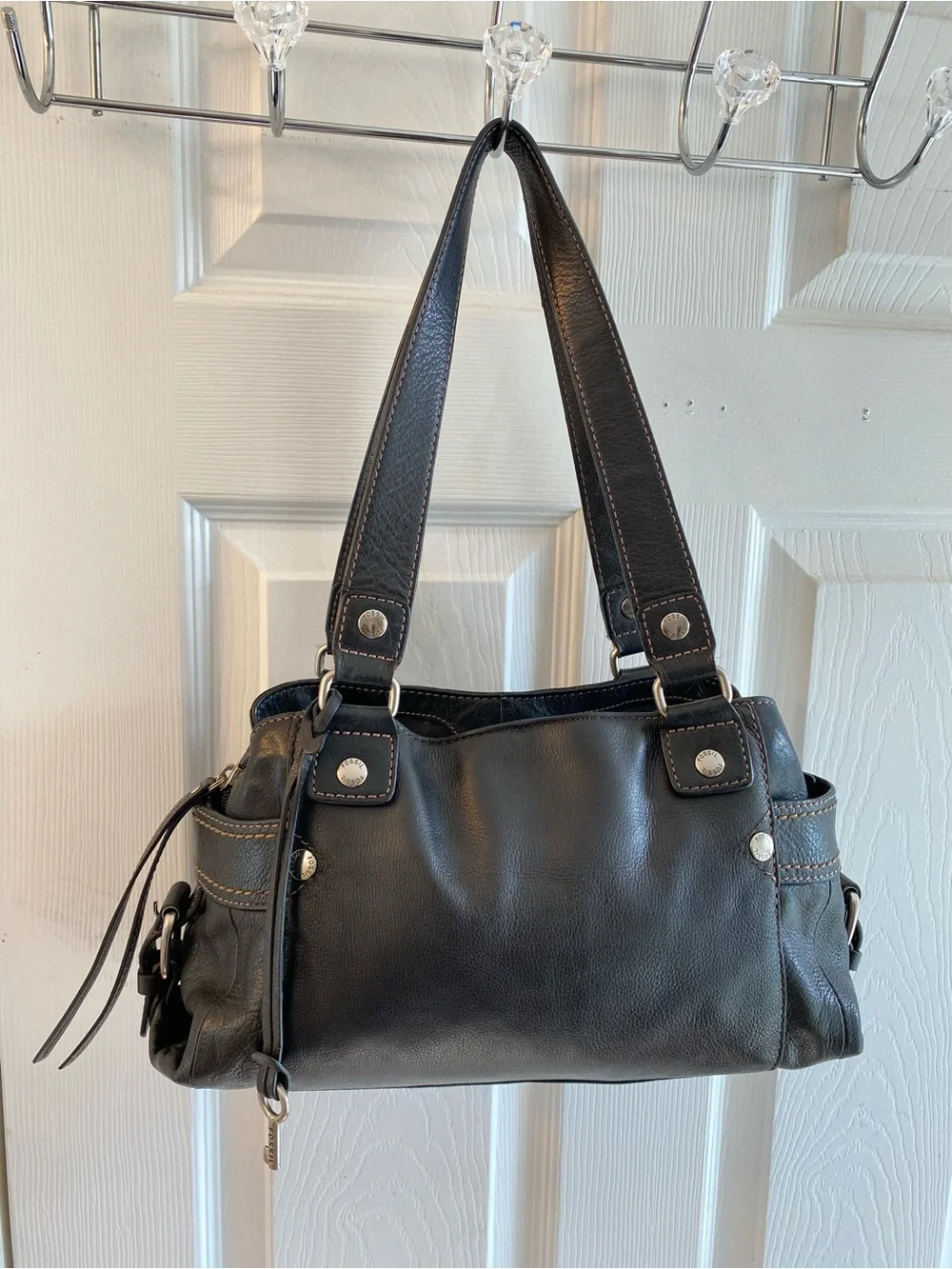 Vintage Fossil Satchel great condition clean interior medium size real leather